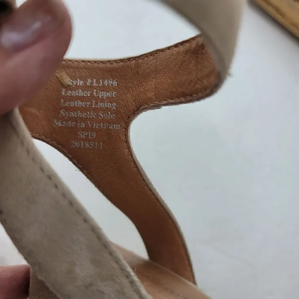 Madewell Rosalie tan suede heels